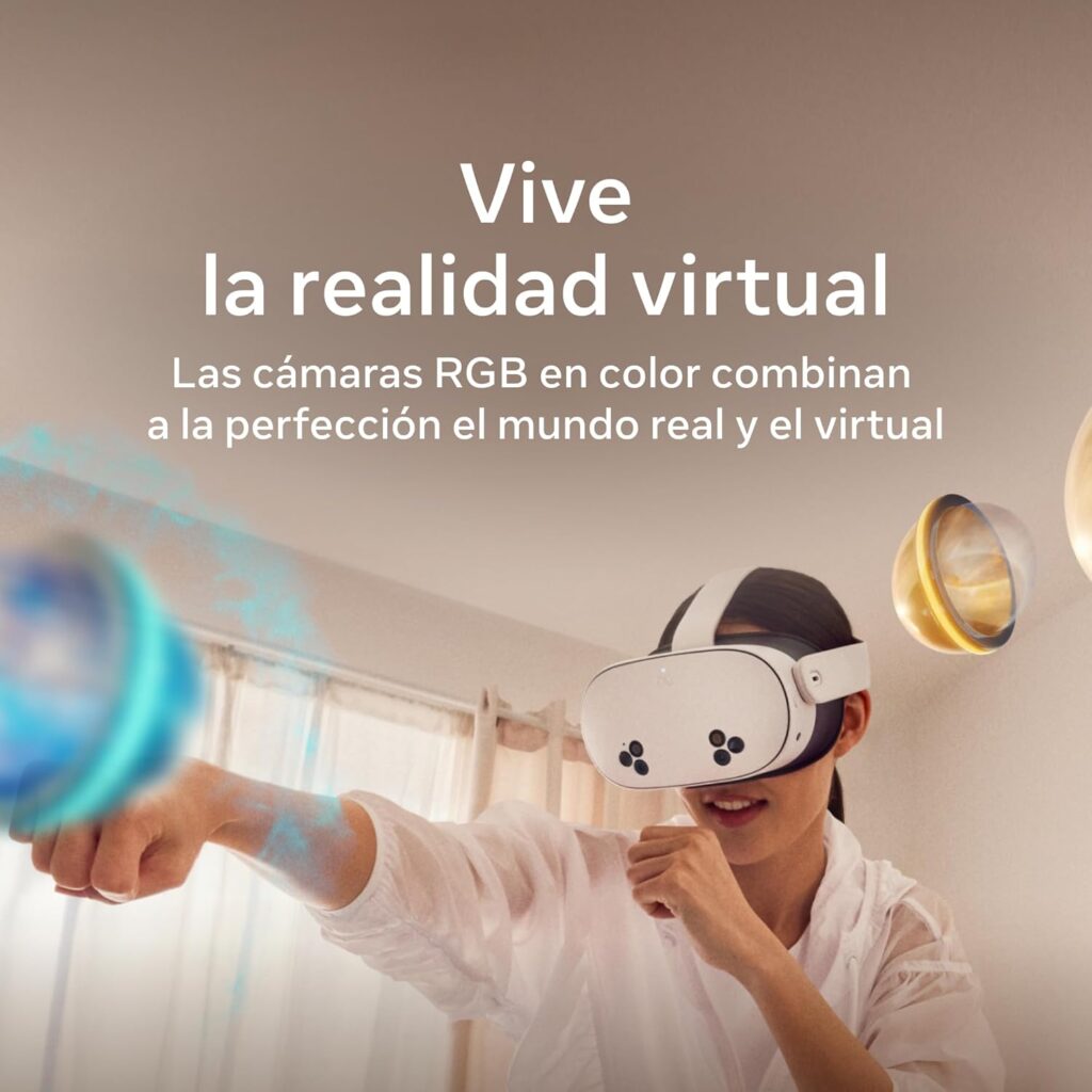 mujer usando las gafas virtuales Meta Quest 3s