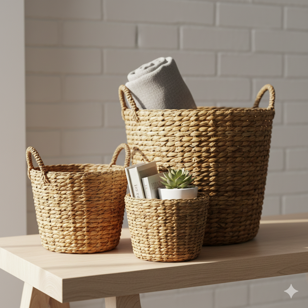 Cestas organizadoras de mimbre reciclado