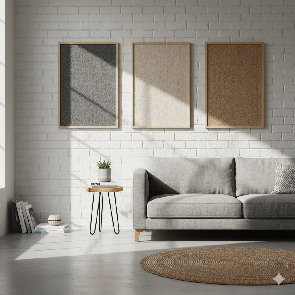 Paneles decorativos acústicos hechos con fibras recicladas