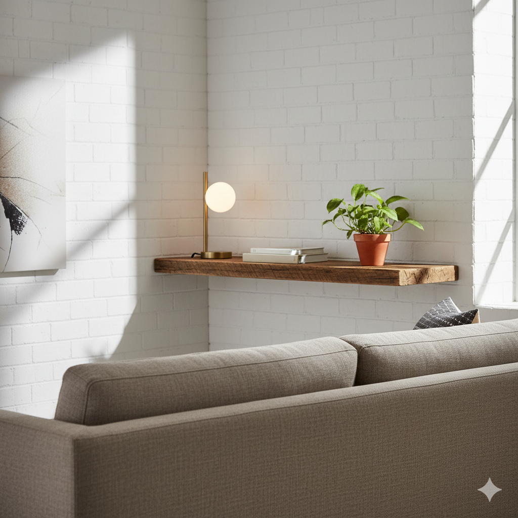 estante sostenible de madera recuperada