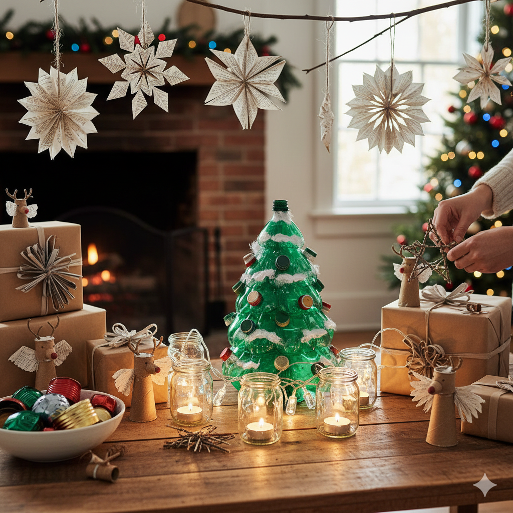 manualidades navidad con material reciclado
